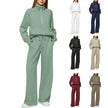 Plain Women Matching Casual Winter Tracksuit set - joggers and hoodie set for women