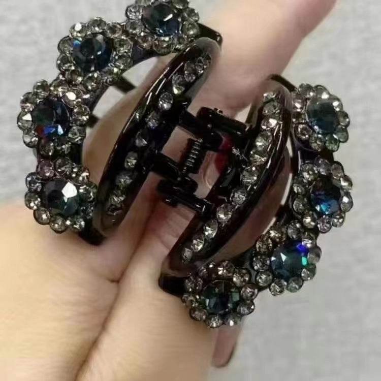 Rhinestone Flower Hair Clip – Korean Style Barrette