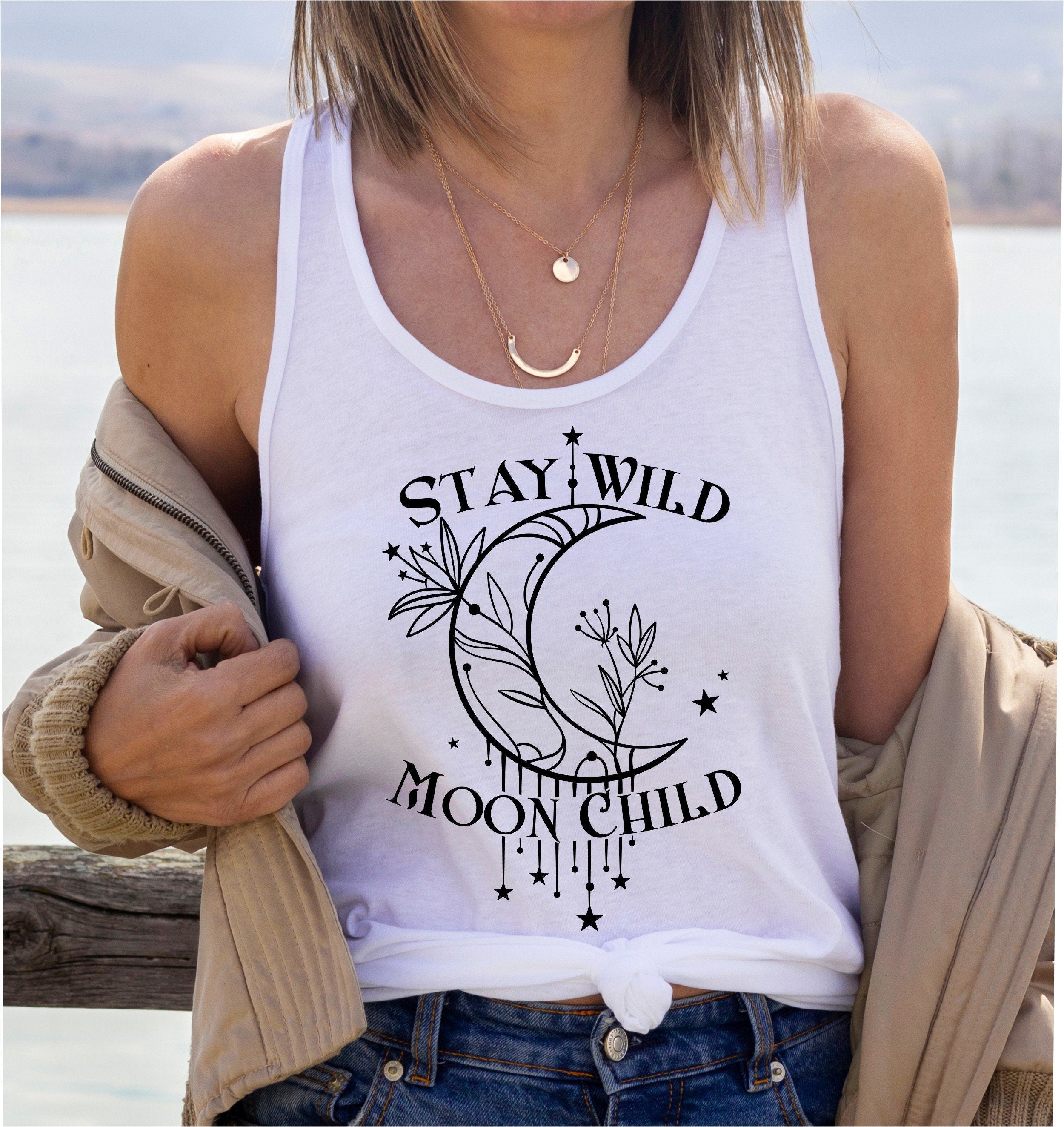 Stay Wild Moon Child Racerback Tank Top