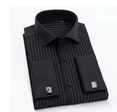 Men's French Cufflinks Dress Shirt – Slim Fit Business Formal Wear | Canada & USA