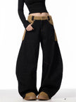 Retro Minority Design Inside-out Wear Stitching Baggy Jeans Pant For Women