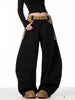Retro Minority Design Inside-out Wear Stitching Baggy Jeans Pant For Women