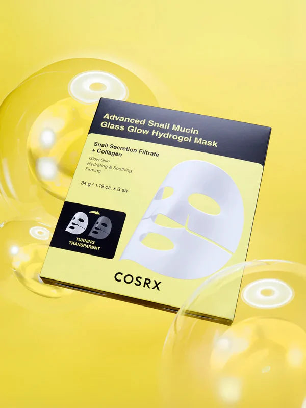 COSRX Advanced Snail Mucin Glass Glow Hydrogel Mask 35g - 1 BOX 3 PCS