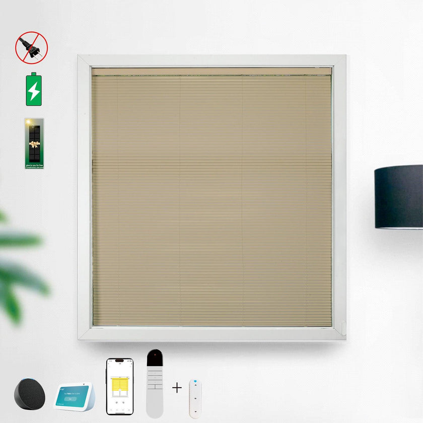 Electric Motorised Blinds Solar Powered 15-Channel Remote Cordless Dimmable Window Shade