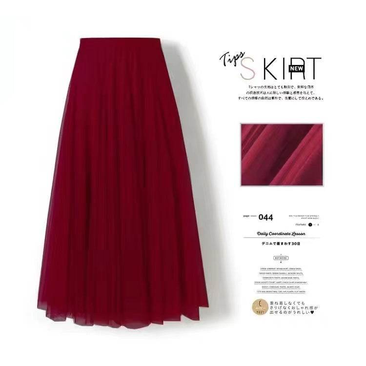 Pleated Mesh Midi Skirt – Women's Prairie Swing Skirt