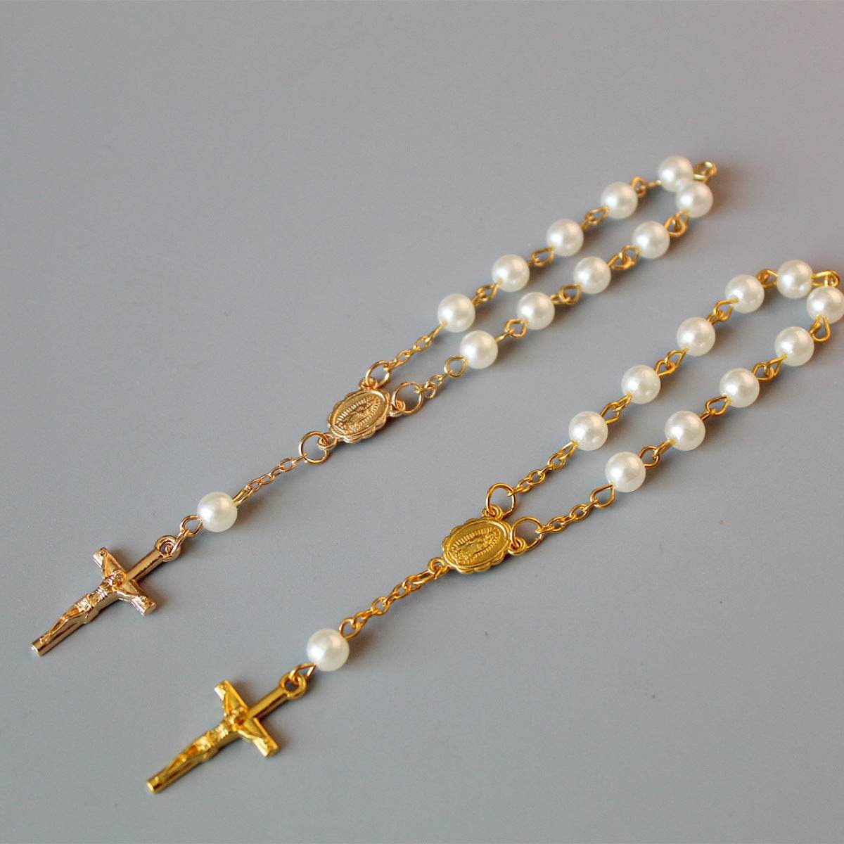 Beads Pearl Cross Full Moon Blessing Bracelet Fashion Jewelry