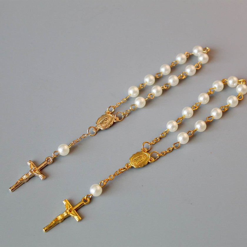 Beads Pearl Cross Full Moon Blessing Bracelet Fashion Jewelry