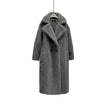 Winter Coats Women – Loose Lapel Medium-Length Polyester Coat