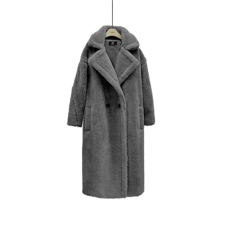 Winter Coats Women – Loose Lapel Medium-Length Polyester Coat