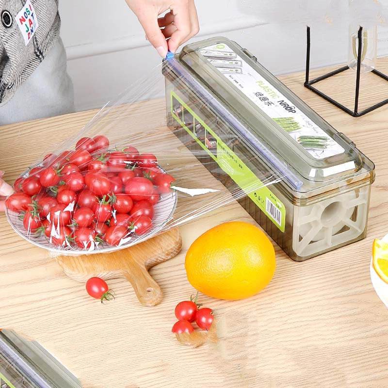 Food PE Large Roll Boxed Plastic Wrap Cutter Cling Film Wrapper