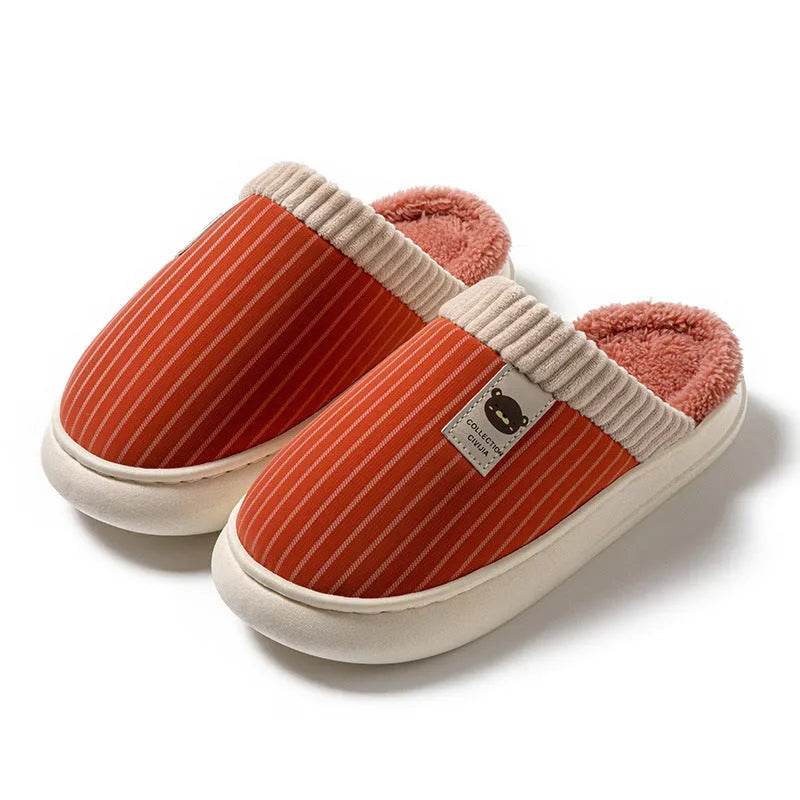 Striped Slippers – Non-Slip Warm Wear-Resistant Footwear