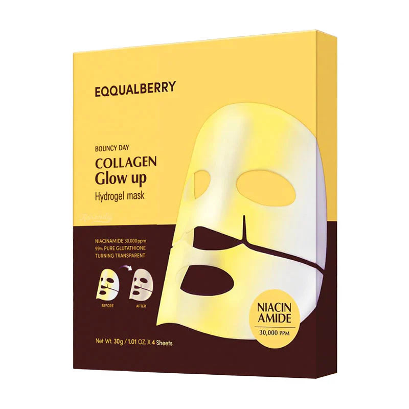 Eqqualberry Collagen Glow up Hydrogel Mask - 1 BOX / 4 PCS