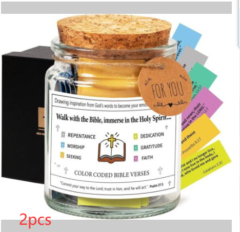 Bible Verses In A Jar – 90 Scripture Cards Glass Jar (Colours A, B, C)