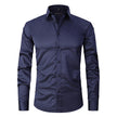 Men's Long Sleeve Business Casual Shirt – Loose Fit, 10 Colors, S–8XL | Canada & USA