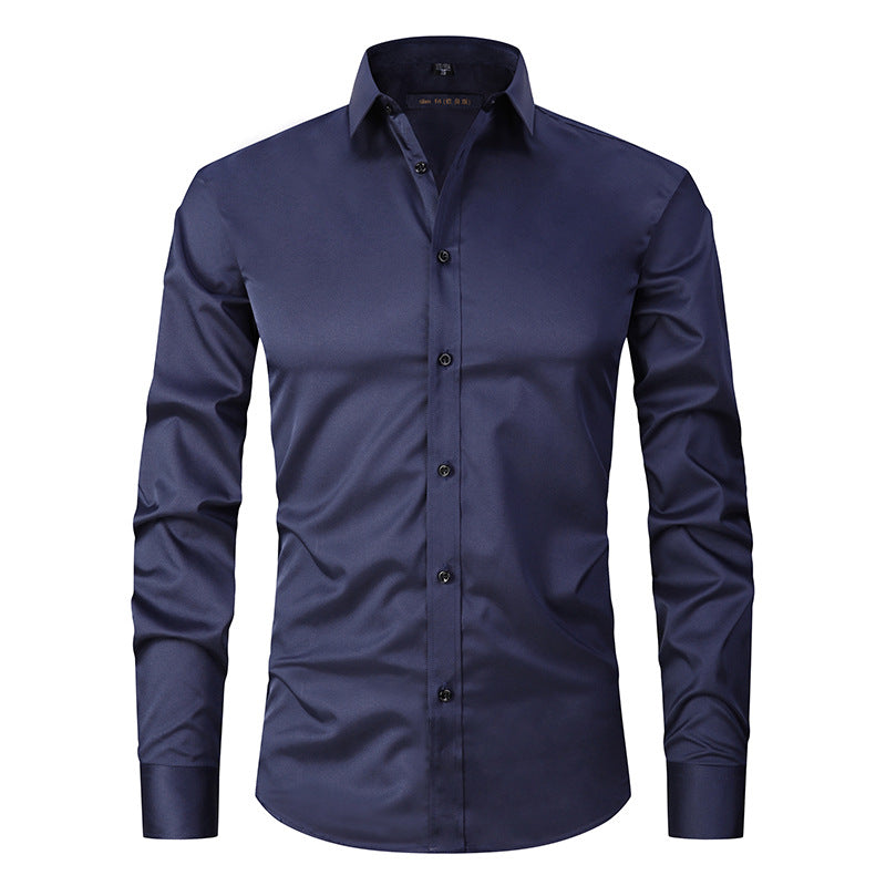 Men's Long Sleeve Business Casual Shirt – Loose Fit, 10 Colors, S–8XL | Canada & USA