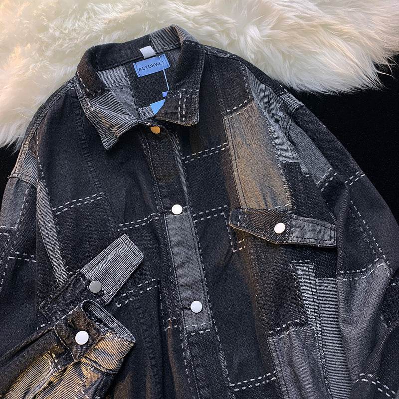 Black Denim Cardigan Jacket New Men And Women