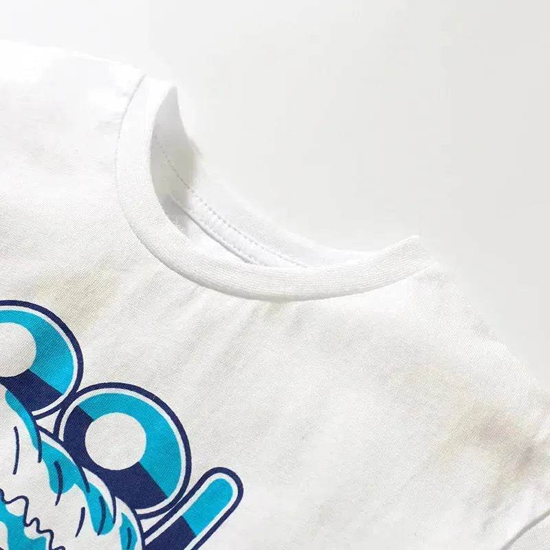 Boys' Short-sleeved Cartoon Cute Short Sleeve Shorts Two-piece  for boys