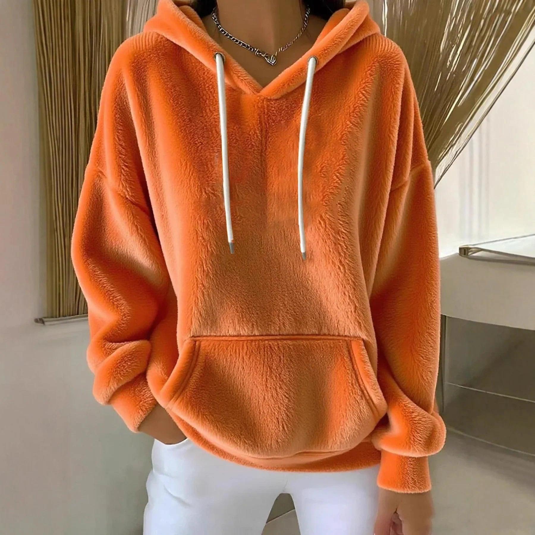 Womens Sweatshirt Elegant Commuting Style Pullover with Lace-Up Design