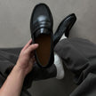 Men's British-Style Slip-On Leather Loafers – Height-Increasing Option, Sizes 38–46