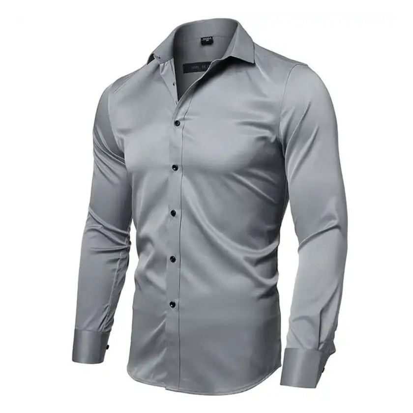 Men's Long Sleeve Business Casual Shirt – Loose Fit, 10 Colors, S–8XL | Canada & USA