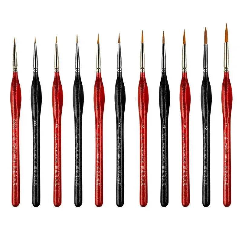Gouache Oil Painting Watercolor Hand-painted Crochet Pen Paint Brush Miniature and Micro Detail Paint Brush, Triangular Grip Handles Art Brushes For  Acrylic Painting