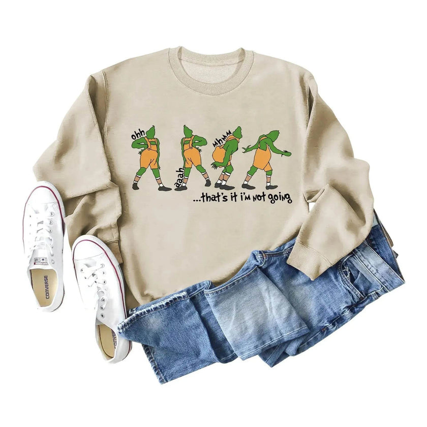 Women's Christmas Printed Long Sleeved  Pullover Sweatshirt