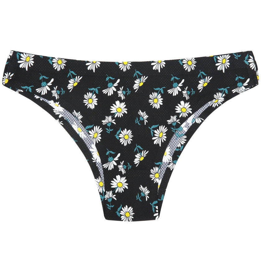 Women's Seamless Floral Print Low-Waist Briefs No-Trace Breathable