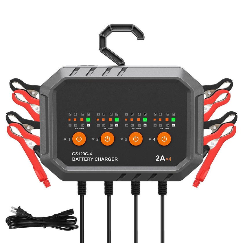 VEVOR Smart Battery Charger, 8-Amp, LiFePO4 Lead-Acid Car Battery Charger, Fully-Automatic Charger Maintainer Desulfator For Boat Motorcycle Lawn Mower Golf Cart Marine Deep Cycle