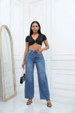 Elegant Ripped Wide-leg Baggy Jeans Pant Women