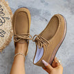 Women's Suede Lace-Up Flat Casual Loafers