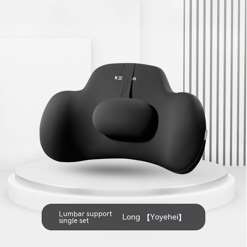 Car Memory Foam Neck Pillow & Lumbar Support – 3D Surround Headrest & Waist Cushion
