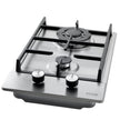 Gas Cooktop 12 Inch, Max 12250BTU 2 Burners Built-in Stainless Steel Gas Stove Top, LPG NG Convertible Dual Fuel Natural Gas Hob With Thermocouple Protection