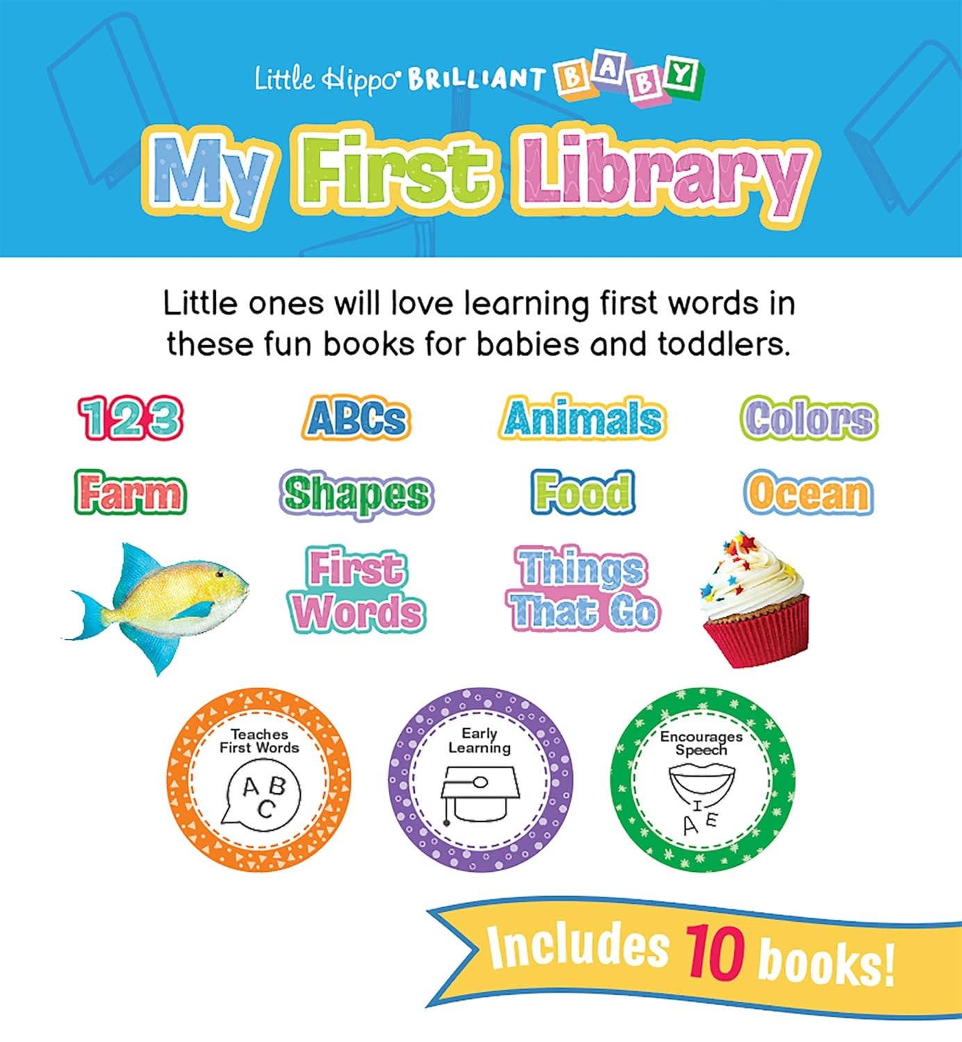 Little Hippo Books - My First Library - Baby Book Set of 10
