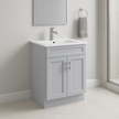 30-Inch Shaker Bathroom Vanity — White or Gray | Plywood Cabinet, Solid-Wood Doors, Soft-Close 3-Way Clip-On Hinges, Natural Wood Interior