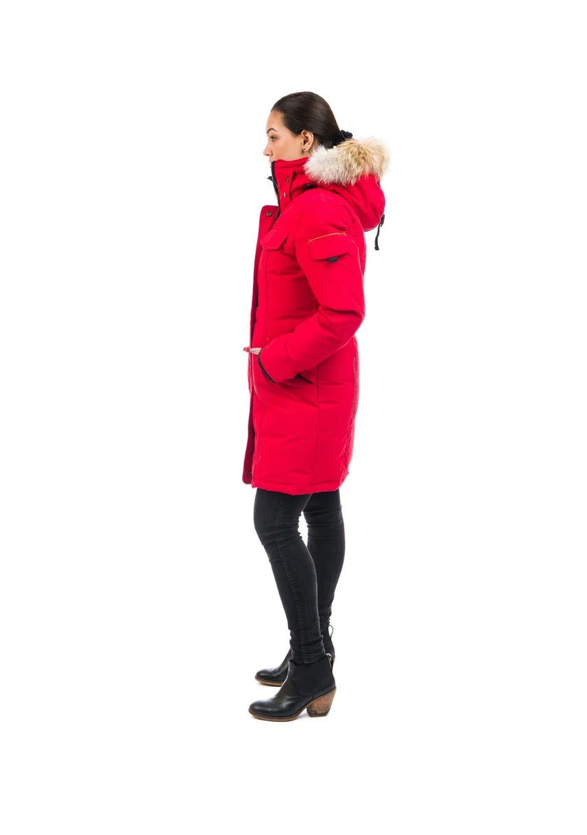 Outdoor Survival Canada Women's Jaci -40 Down Parka, Red Alert, XS - ON DISPLAY