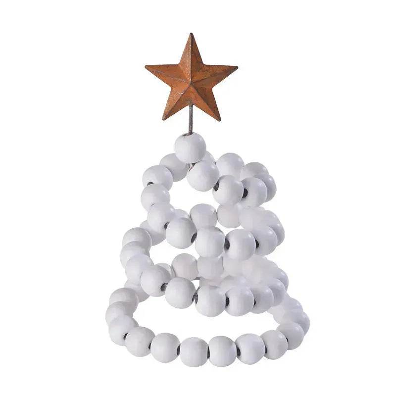 Creative Wooden  DIY Twine Wooden Bead Christmas Tree decorations Ornaments
