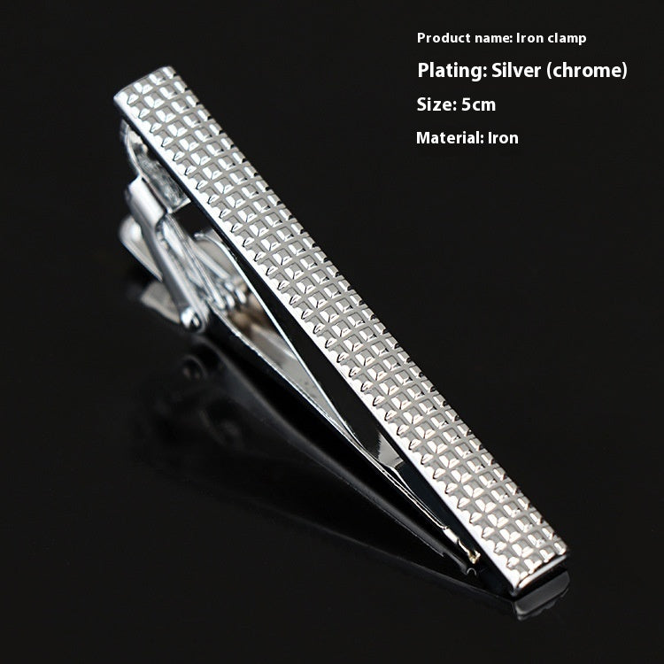 Men's Silver Electroplated Tie Clip – 25 Line Pattern Styles, 5cm Flat Head Business Tie Bar | Canada & USA