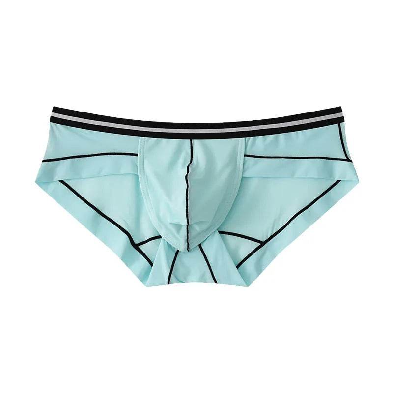 Ice Silk Men's Summer Breathable Solid Color Pouch Brief Underwear