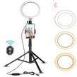 LED Ring Light with Tripod Stand, 8 10 12 inch, USB Powered, Phone Holder and Bluetooth Remote