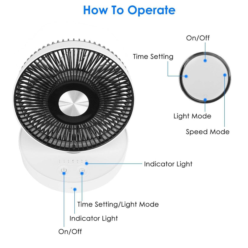 Foldable Rechargeable Portable Remote Control Desk Fan