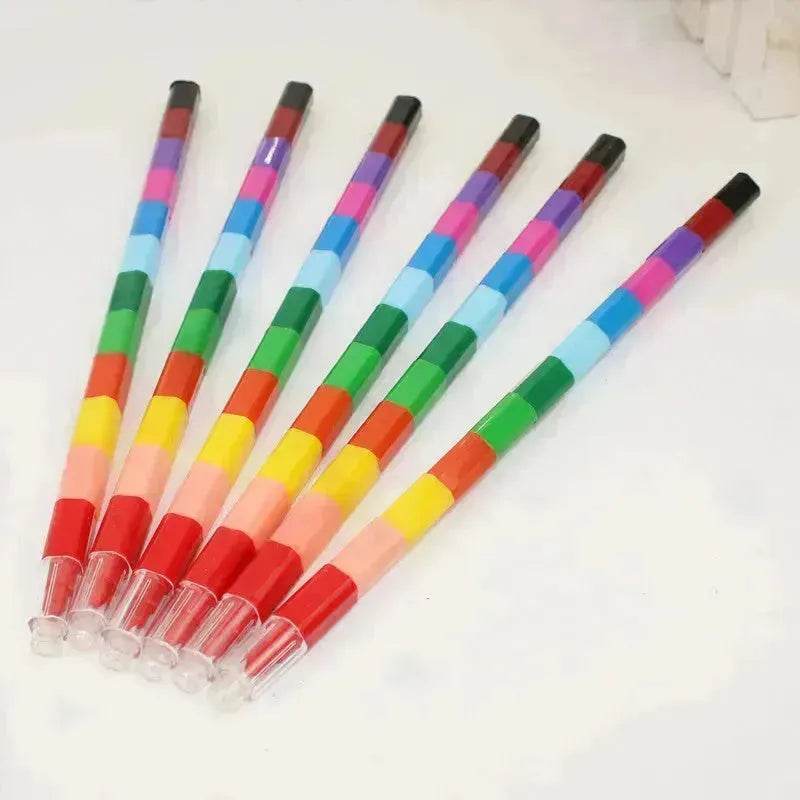 Creative Building Blocks Coloring Crayon 12 Colors Square Crayon Crayon Stationery