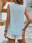 Summer Sleeveless Lace Blouse Tops Women V-neck top