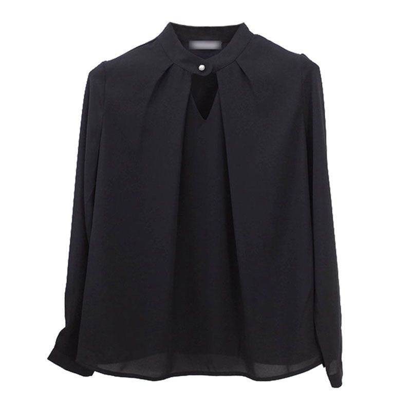 White Chiffon Blouse top Long Sleeves Office Blouses For Women