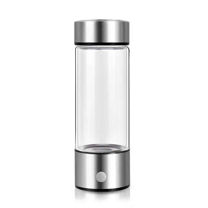 Hydrogen Water Bottle Generator – Electric Rechargeable Antioxidant Hydrogen-Rich Water Maker | 500ml Borosilicate Glass
