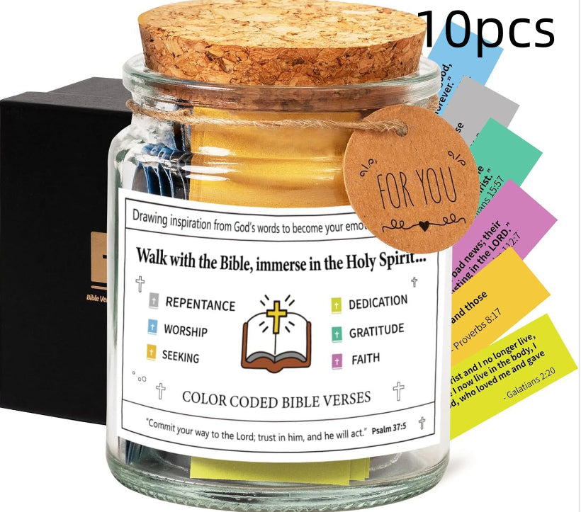 Bible Verses In A Jar – 90 Scripture Cards Glass Jar (Colours A, B, C)