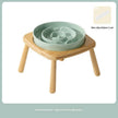 Ceramic Slow Feeder Dog Bowl with Stand, Anti-Choking Tip-Proof