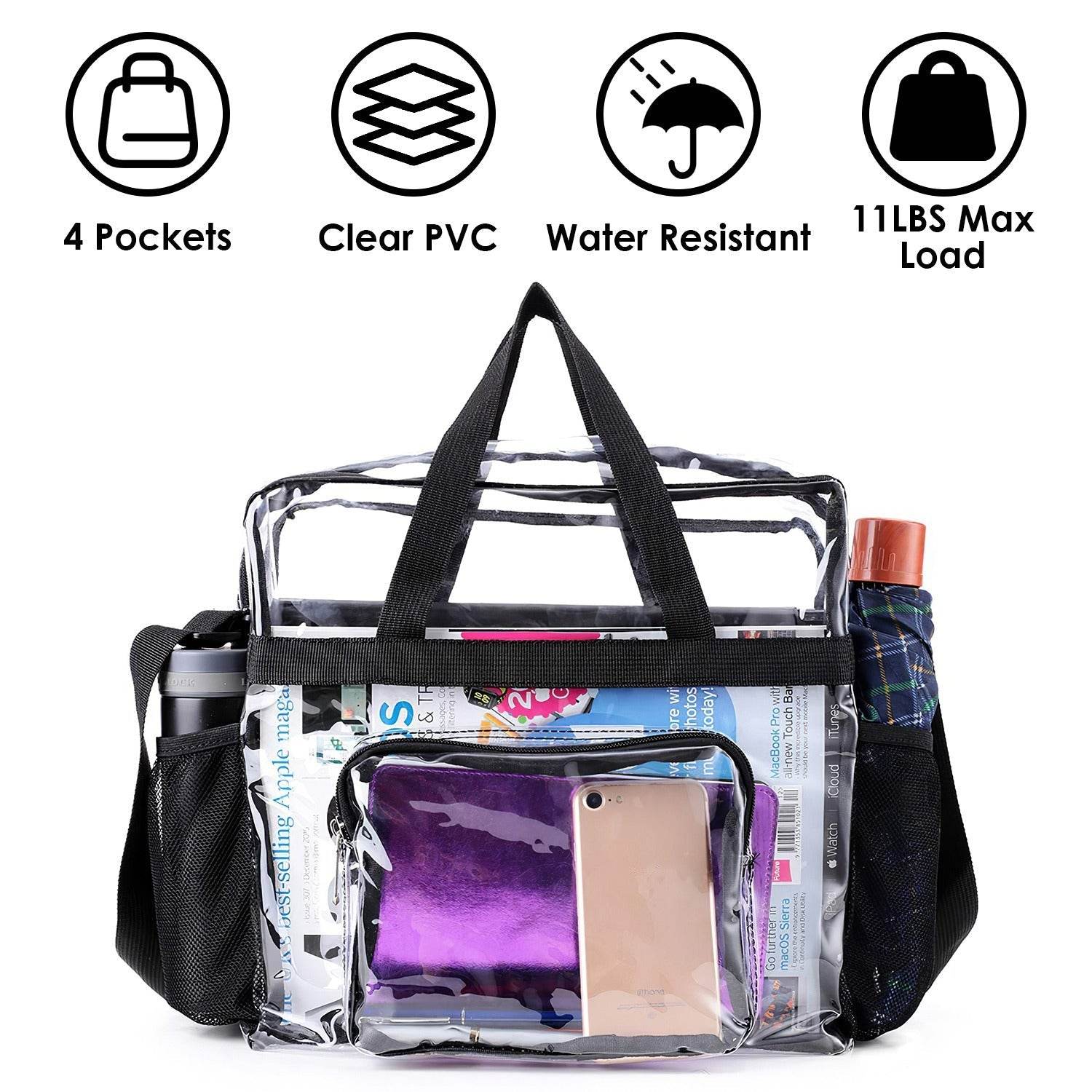 Clear PVC Transparent See through Shoulder Bag Waterproof Picnic Beach Bag