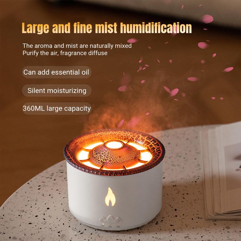 Volcano Aromatherapy Humidifier Diffuser with Flame and Jellyfish Effect