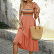 Casual Summer Dress Sleeveless Midi Boho Beach Dress Square Neck Flowy Sundress