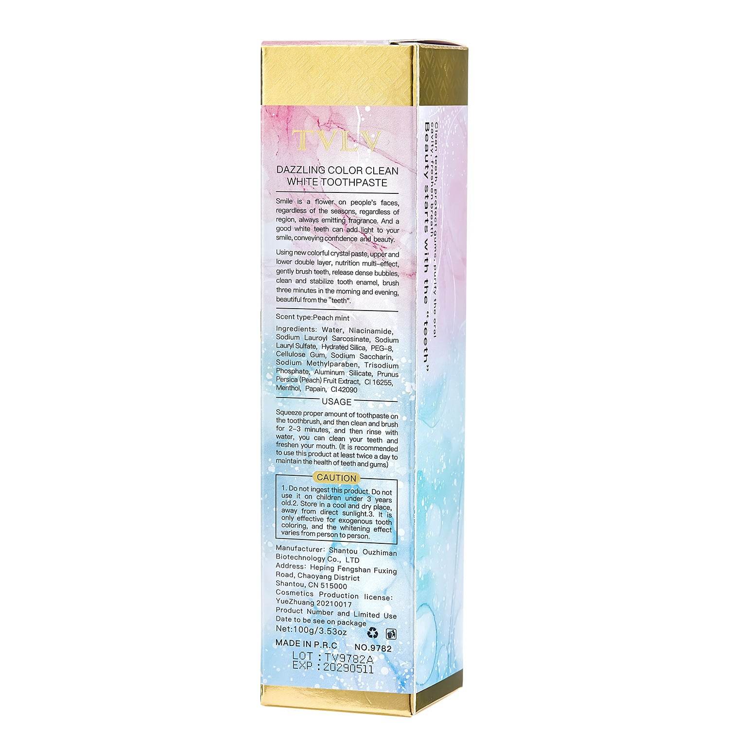 TVLV Colorful Pure Best Whitening Toothpaste